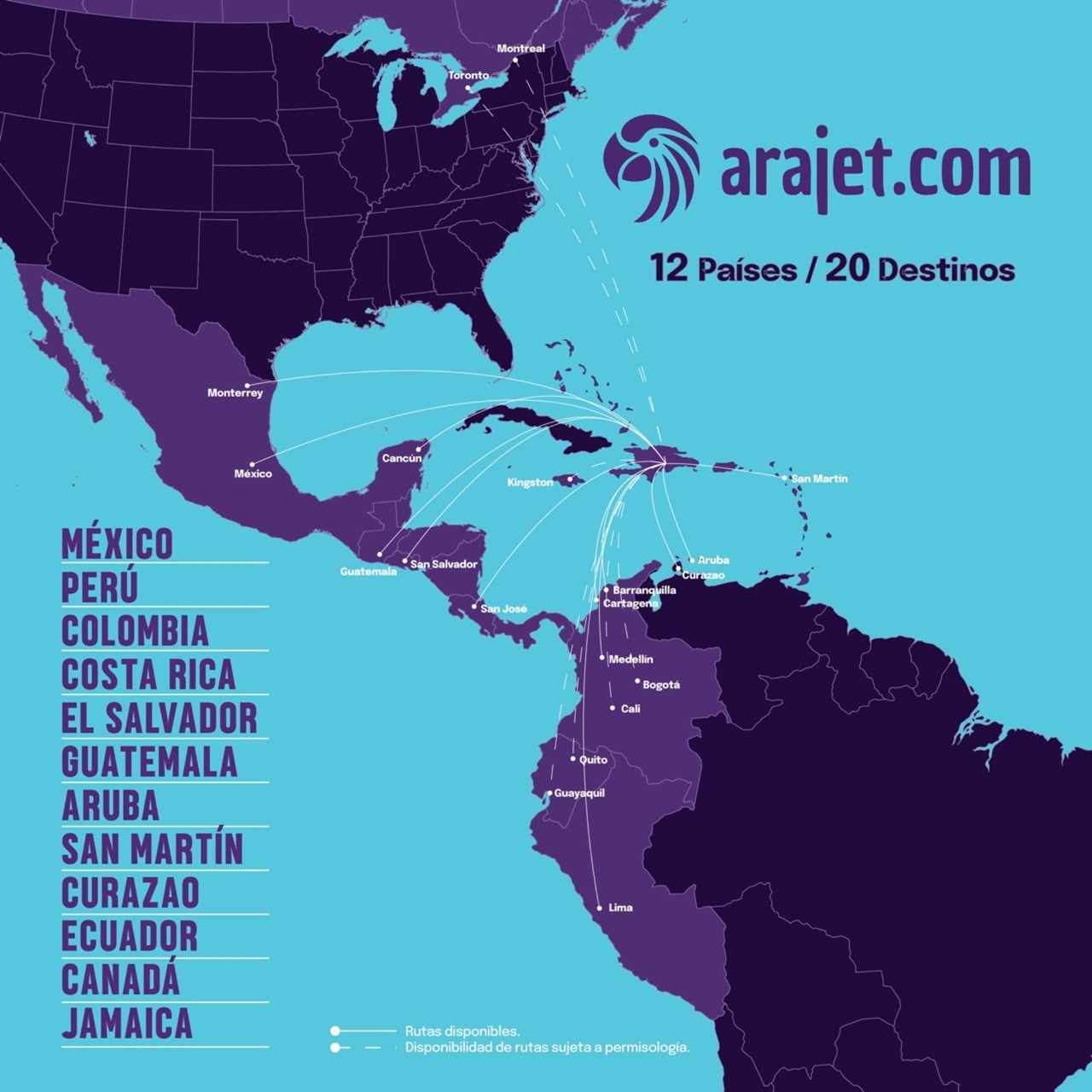 Arajet inicia venta de boletos desde 55 dólares a norte, centro y Suramérica y el caribe